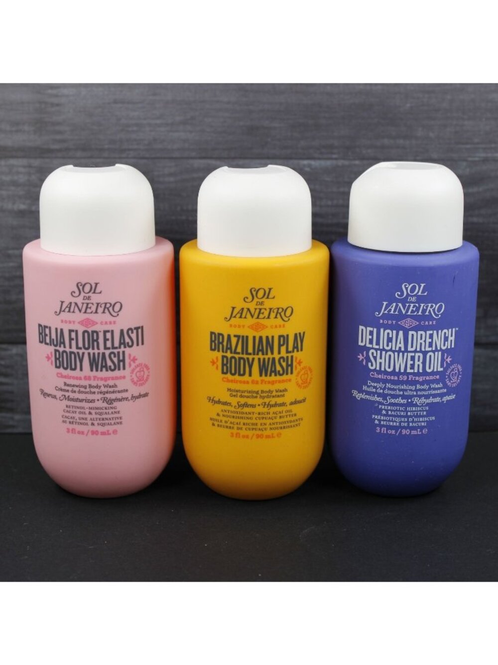Sol De Janeiro Body Wash Trio Set: Original, Bejia Flor, & Delicia Drench Gels